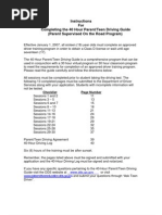 Download Instructions for Completing the 40 Hour ParentTeen Driving Guide Parent by mistakenID SN20624427 doc pdf