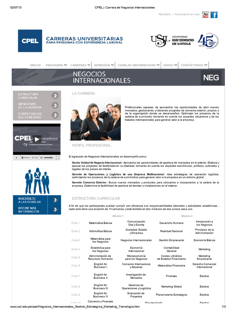 Carrera en Negocios Internacionales | PDF | Business | Negocios ...