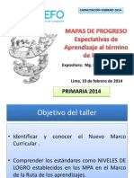 Mapas de Progreso Primaria: Expectativas de Aprendizaje Al Término de La EBR