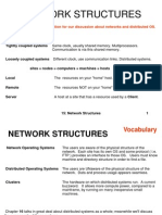 Network Structures: This Chapter Sets The Foundation For Our Discussion About Networks and Distributed OS. Vocabulary