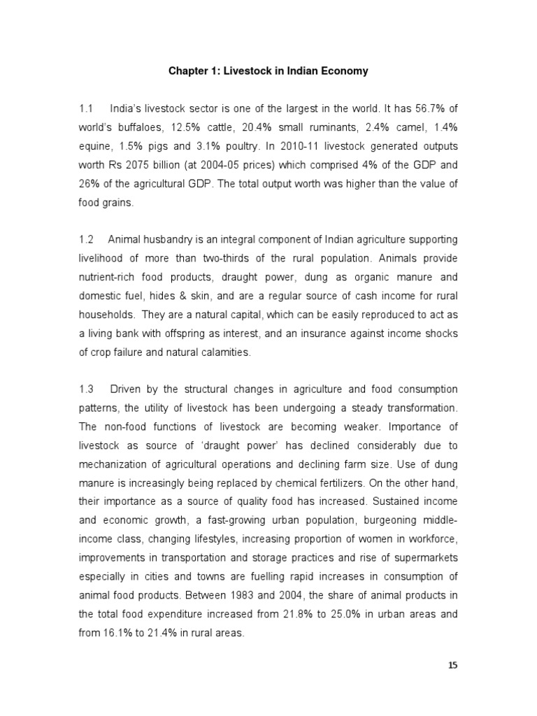 Role of Livestock in Indian Economy | PDF | Livestock | Economy Of India