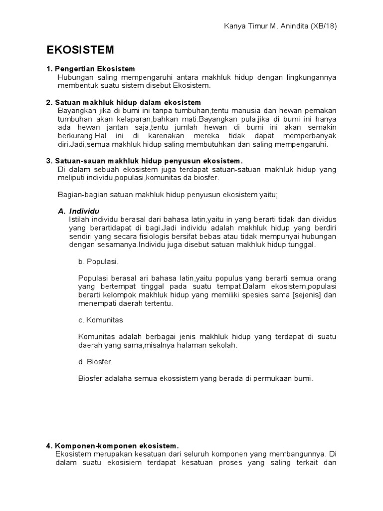 Ekosistem Di Dunia Membentuk Suatu Kesatuan Yang Disebut Sebutkan Itu