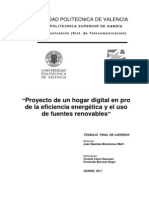 Proyecto de un hogar digital en pro 
de la eficiencia energética y el uso 
de fuentes renovables