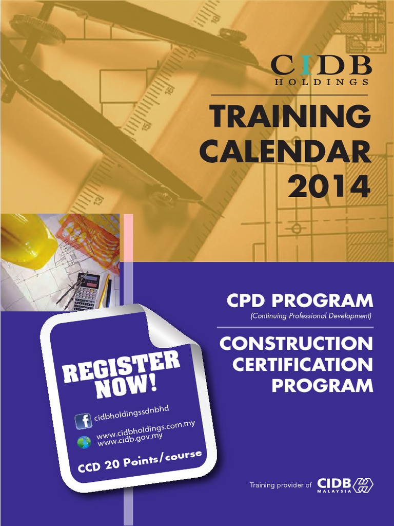 Training Calendar 2014 Cpd Ccp Civil Engineering Occupational