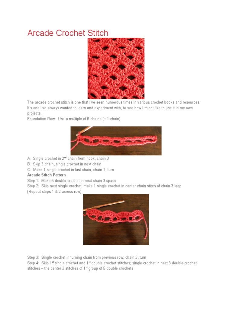 Arcade Crochet Stitch Tutorial | PDF