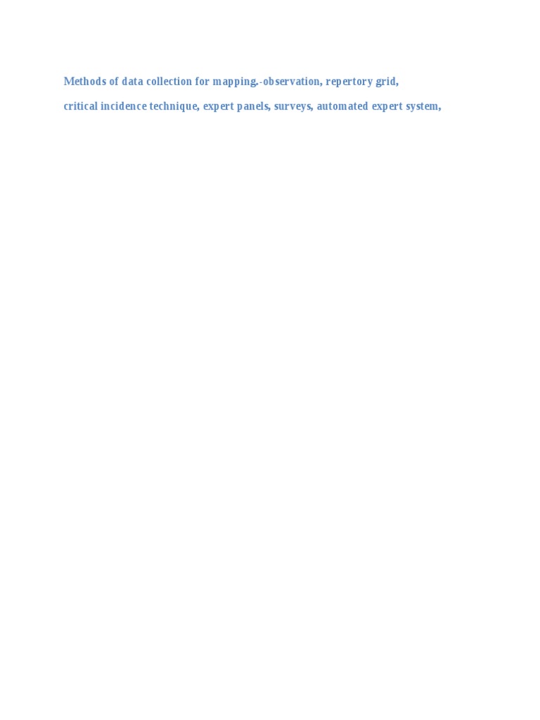 Methods of Data Collection For Mapping.-Observation, Repertory Grid ...