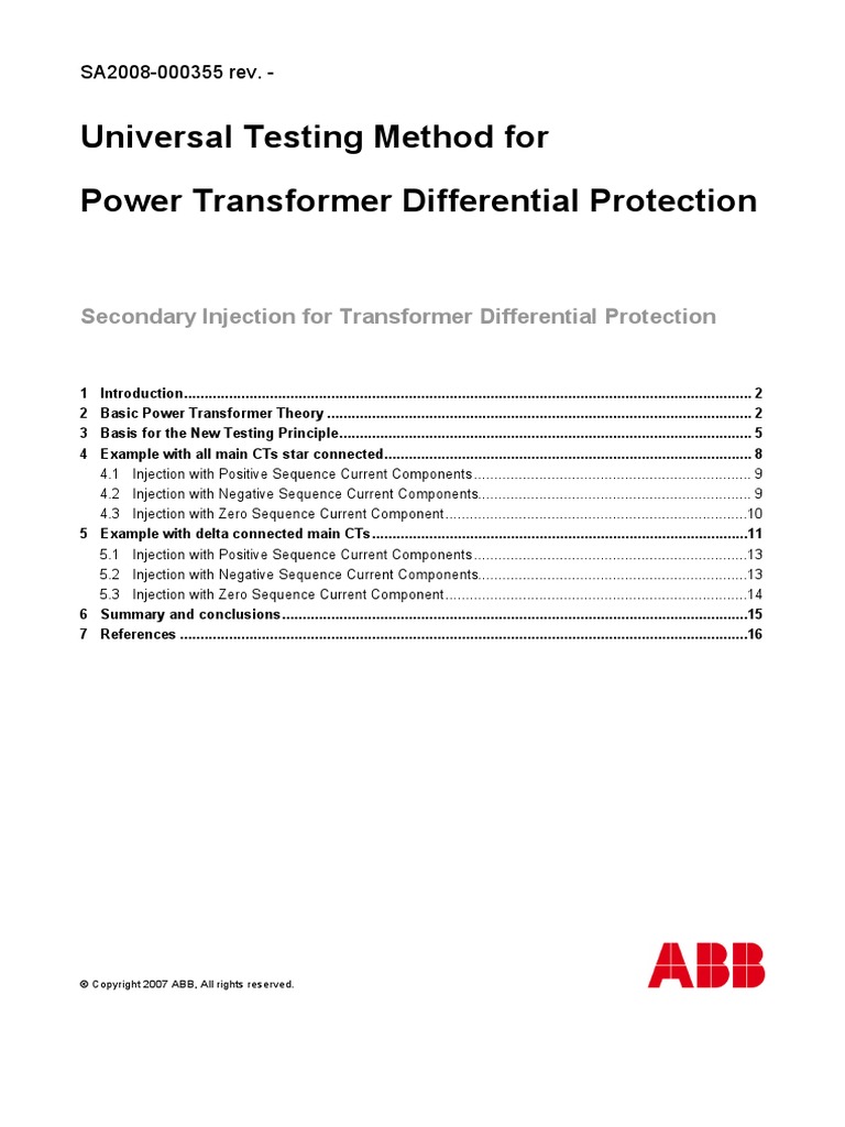 Power Transformer Diff Stability Test | PDF | Technology & Engineering