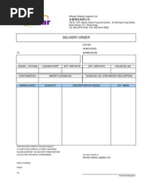Delivery Order