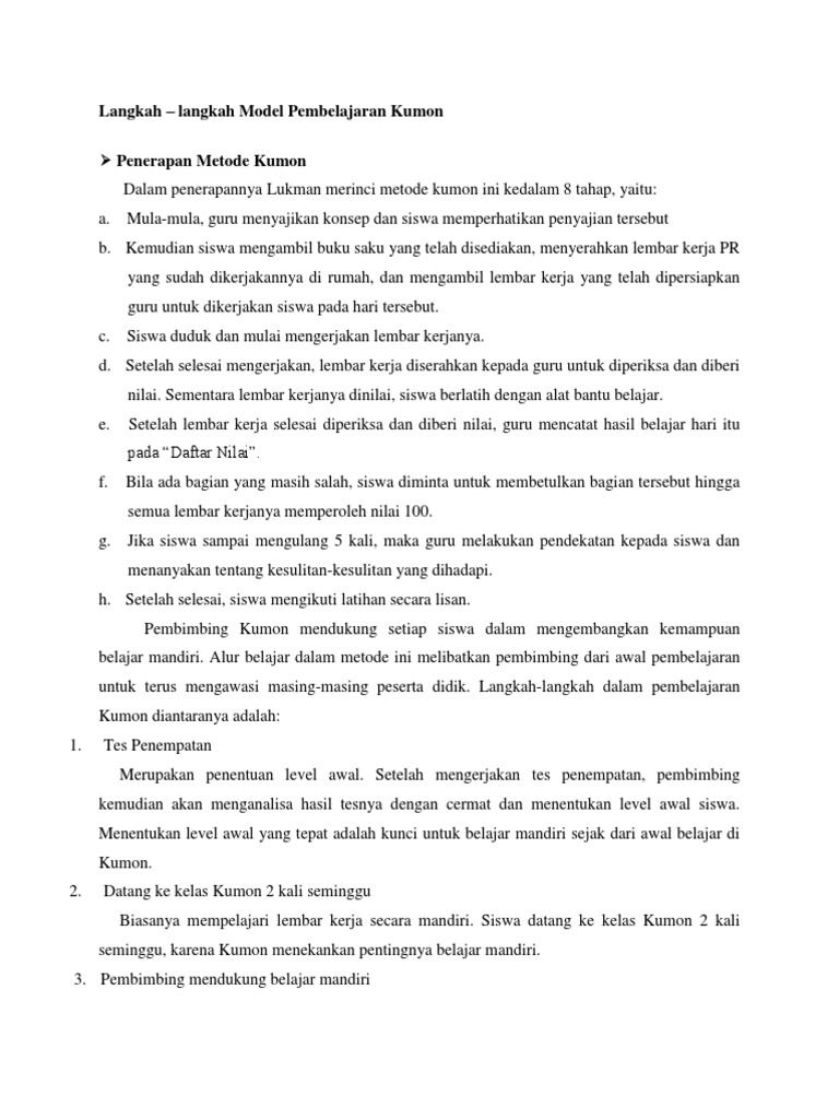 Langkah-Langkah Metode Kimon