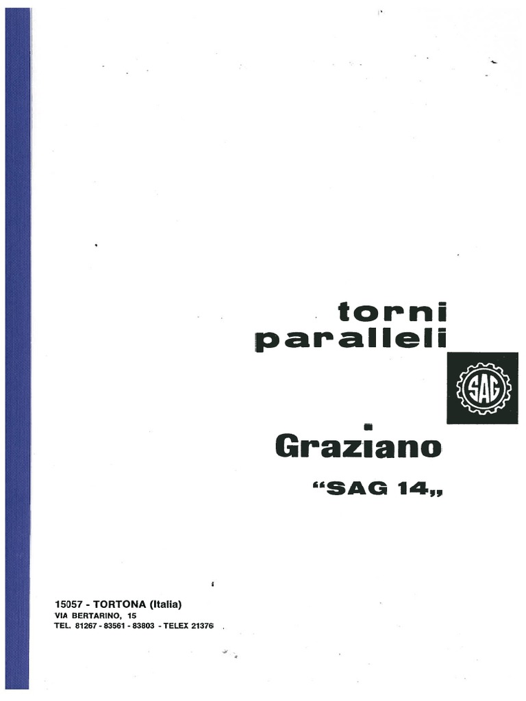 Graziano tortona sag 14 lathe manual