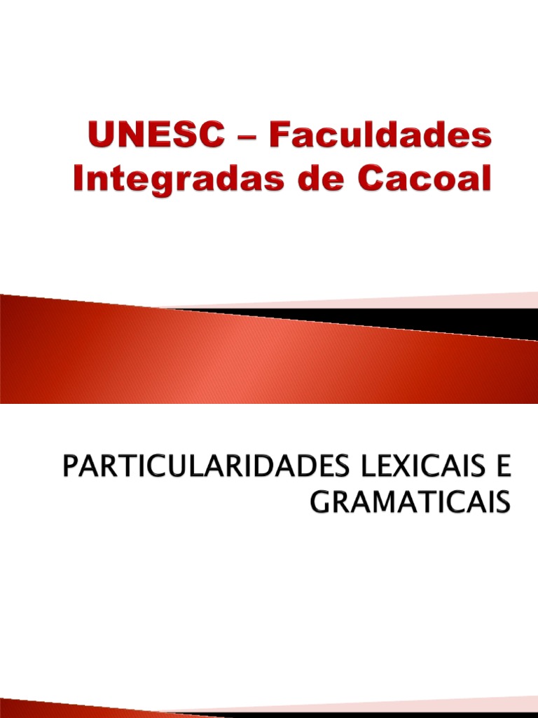 Particularidades Léxicas e Gramaticais | PDF | Pronome | Linguística