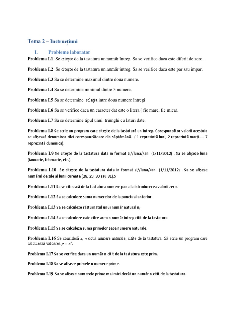 Exercitii Pentru C++ | PDF
