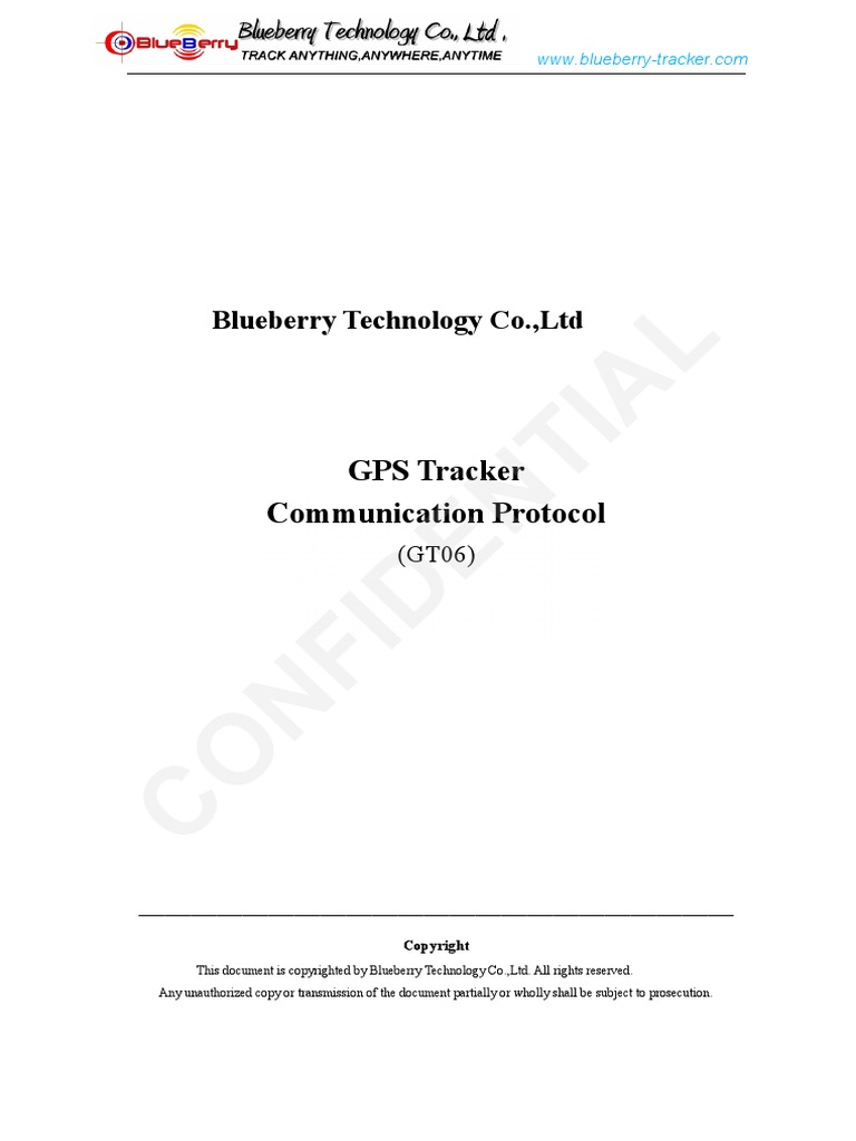GT06 GPS Tracker Communication Protocol PDF Network Packet