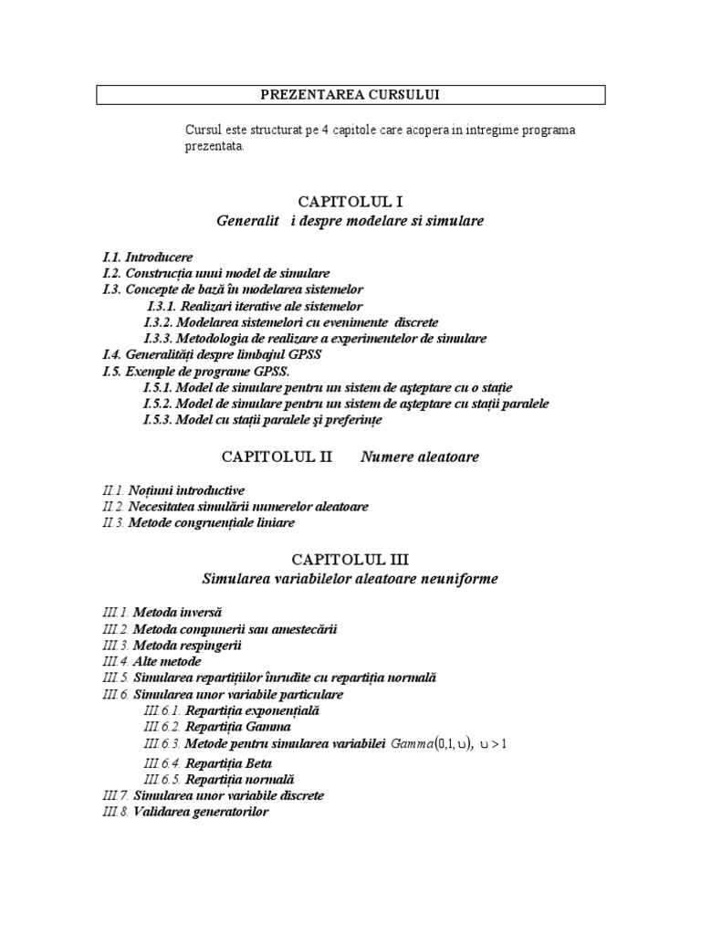 Modelare Si Simulare | PDF