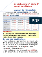 La Conjugaison de L'imparfait: L'imparfait: Verbes Du 1 Etdu2 Groupe Et Auxiliaires