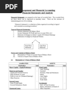 Financial Statements and Financial Analysis