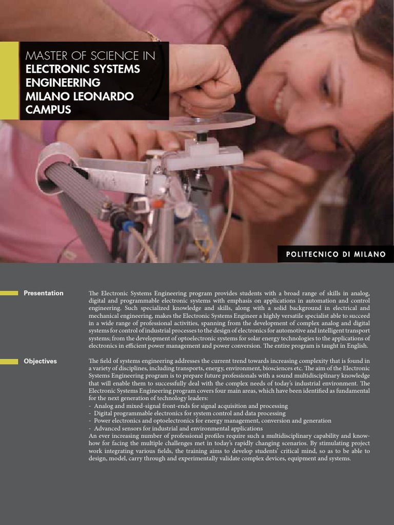 Master in Electronic Systems Engineering | PDF | Engineering | Systems ...