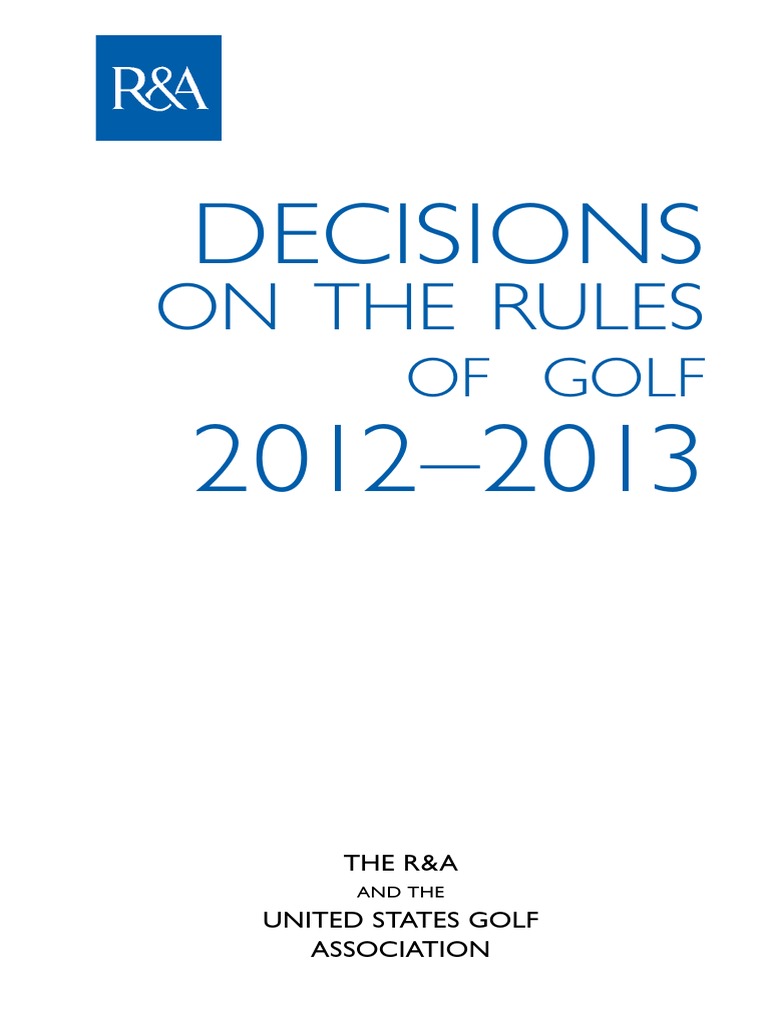 Decisions On Rules of Golf PDF Golf Course Golf Stroke Mechanics