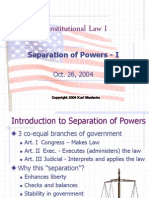 Constitutional Law I: Separation of Powers - I