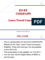 E2-E3 Csss/Pa/Ps Leave Travel Concession: For BSNL Internal Circulation Only