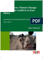 An Overview: Climate Change and Violent Conflicts in East Africa