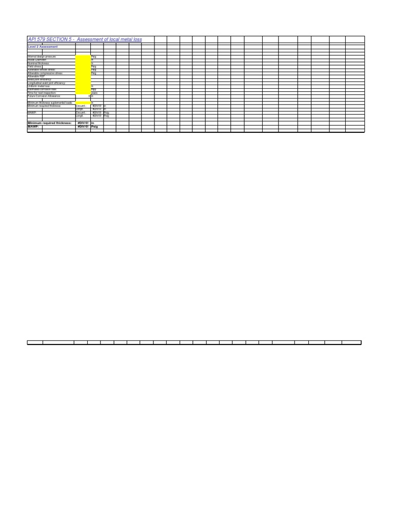 API 579 Level 2 Local Metal Loss Assessment | PDF | Stress (Mechanics ...
