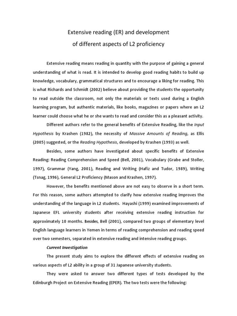 Extensive Reading and Development of Different Aspects of L2 ...