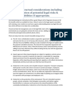 Legal & Contractual Considerations Including Identification of Potential Legal Risks & Liabilities If Appropriate