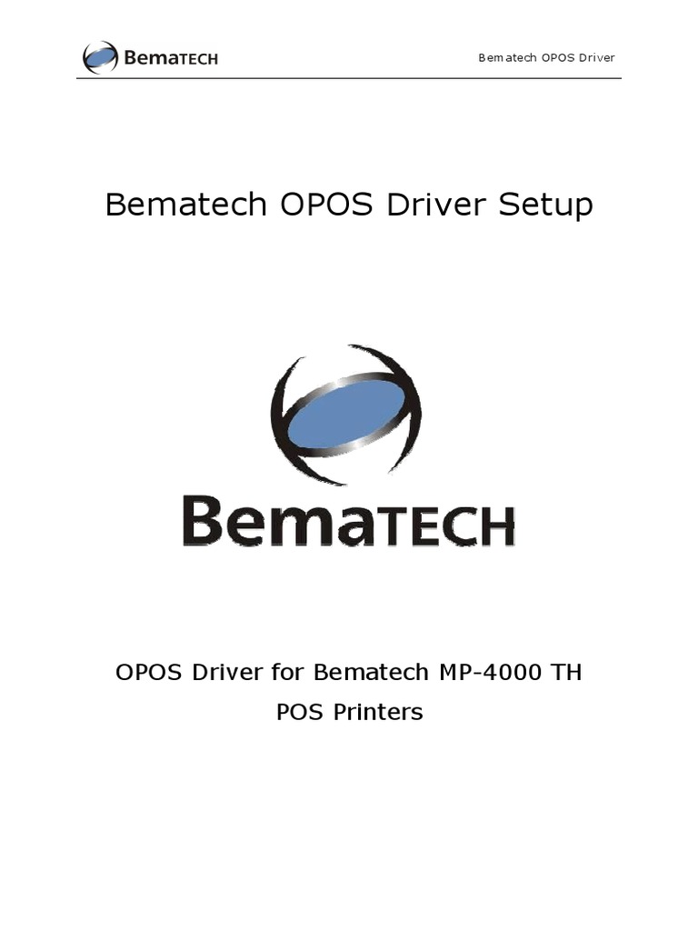 Guide to Installing and Configuring the Bematech OPOS Driver for MP4000 TH POS Printers PDF