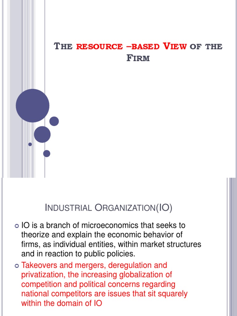 The Resource Based View of the Firm | Competitive Advantage | Strategic ...