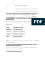 GP Gastos Proyectados Hasta El 31 de Enero Del Presente Año en El Departamento Financiero