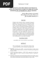 IMPORTÂNCIA DOS RECURSOS NATURAIS NA VISÃO DE PEQUENOS AGRICULTORES DE NOSSA SENHORA DO LIVRAMENTO, MATO GROSSO