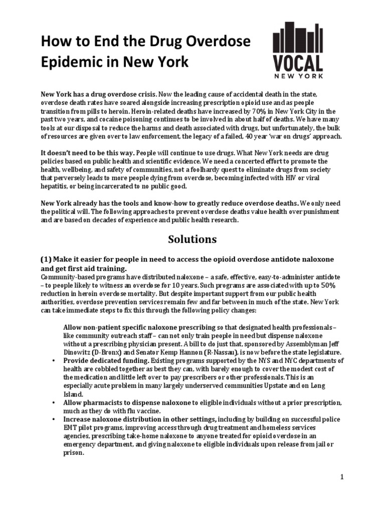 End New York's Drug Overdose Crisis | PDF | Drug Overdose | Naloxone