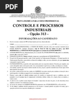 Prova de Controle e Processos Industriais Opcao 313