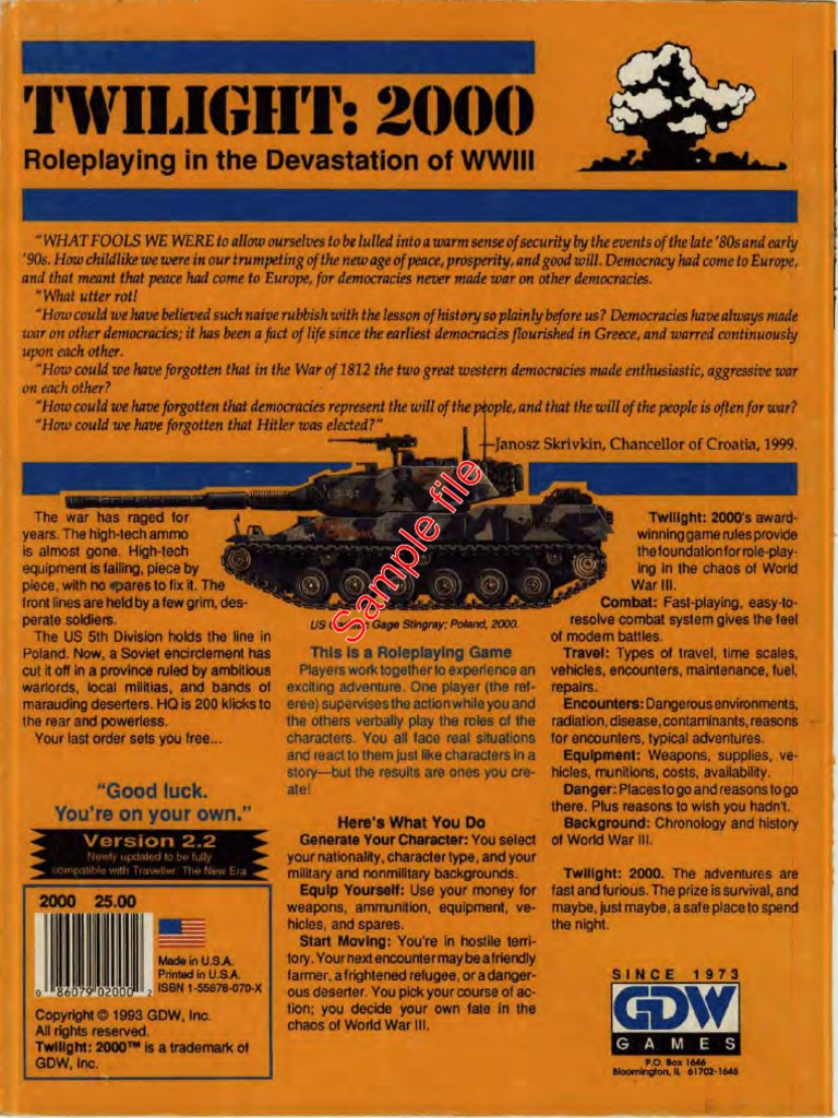 T2000 v2 Twilight-2000 2nd Edition Version 2.2 PDF | PDF | Ammunition ...
