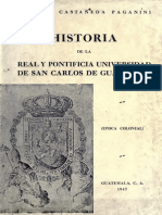 Castañeda Paganini - Historia de La Real y Potificia USAC