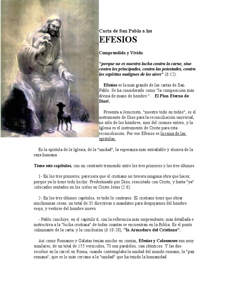 Carta de San Pablo A Los EFESIOS PDF Monoteísmo Biblia