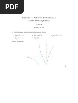 Lesson 4 Limits Involving Infinity Worksheet Solutions