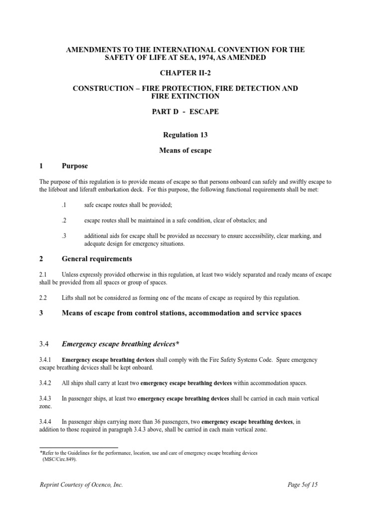 EEBD Solas+Guidelines | PDF | Safety | Transport