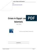 121212crisis in Egypt Useful Islamists