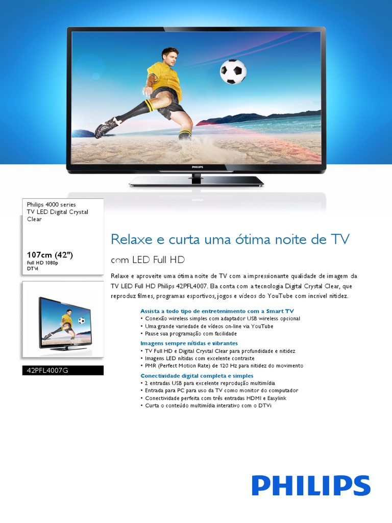 42pfl4007g 78 Pss BRPBR | PDF | HDMI | Televisão digital