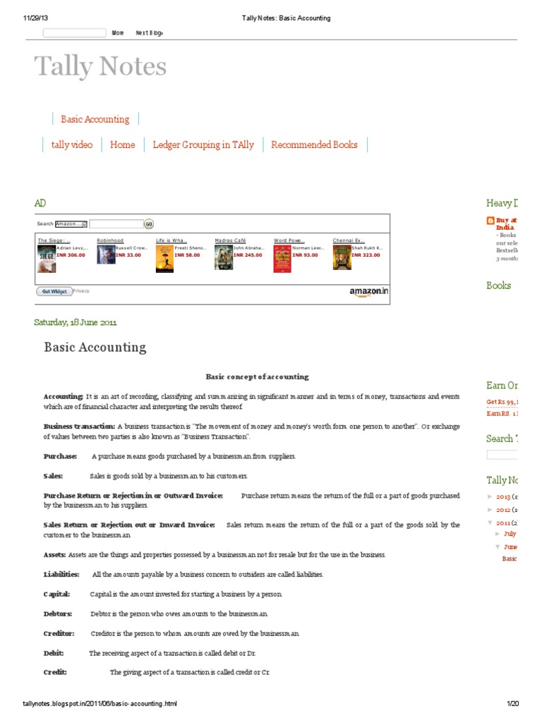 Tally Notes_ Basic Accounting Debits And Credits Expense
