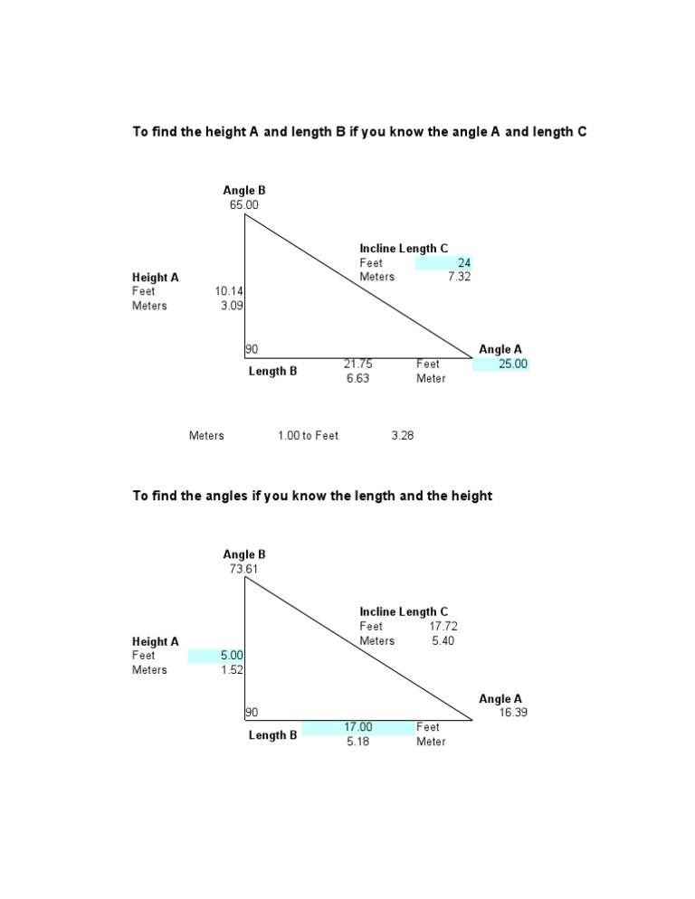 Calculate Height and Length from Angles | PDF