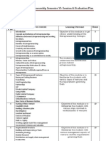 Business Entrepreneurship - Session and Evaluation Plan