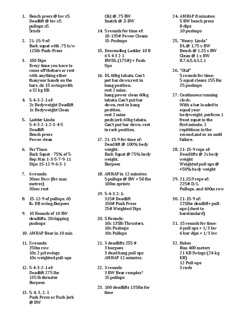 Intense CrossFit Workout Routines | PDF | Cooking, Food & Wine