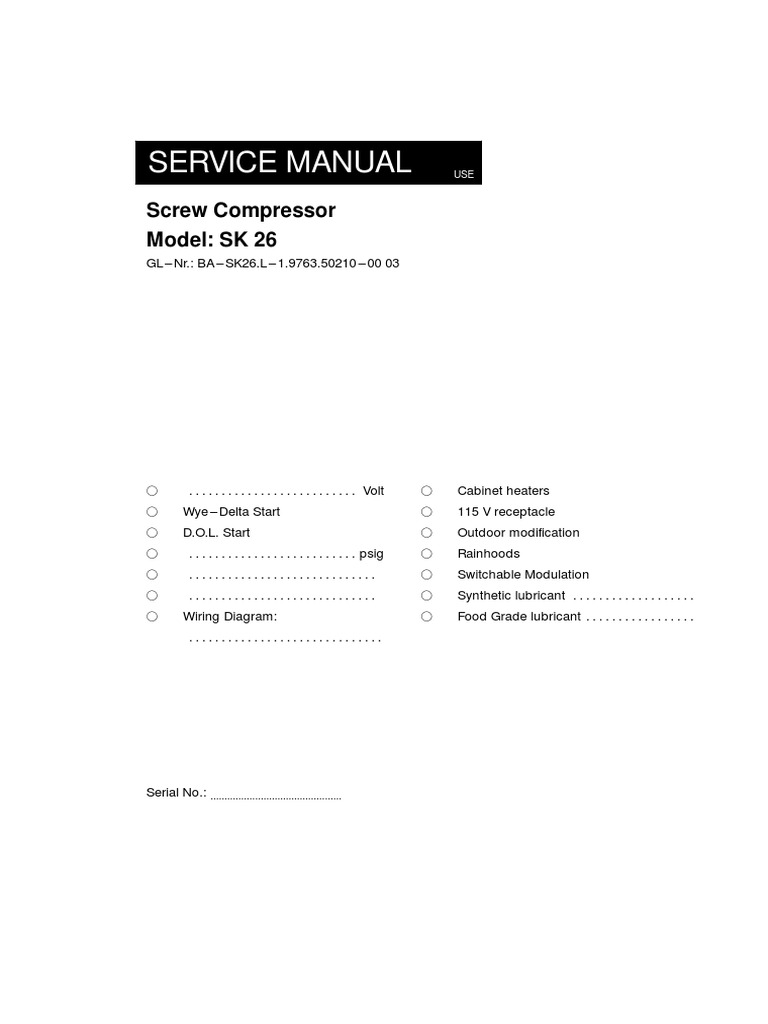 Manual compressor | Motor Oil | Gas Compressor. Kaeser Sk ...