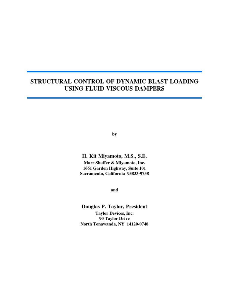 Dynamic Blast Loading Control with Dampers | PDF