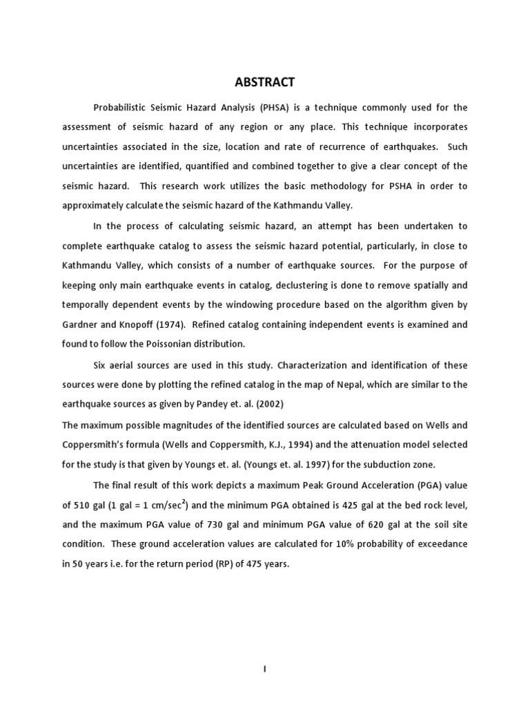 Seismic Hazard Analysis of Kathmandu Valley | PDF | Earthquakes ...