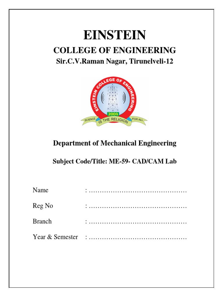 Cad Cam Lab Manual | PDF | Numerical Control | Computer Monitor