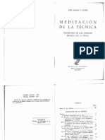 Ortega y Gasset. Meditación de La Técnica